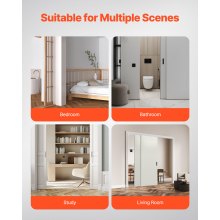 VEVOR Kit de Herrajes para Puertas Corredizas de 2438 mm de Aleación de Aluminio con Tiradores para Puertas Corredizas de Armario, para Sistema de 2 Puertas para Puertas de 35-45 mm de Grosor