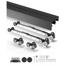 VEVOR Kit de Herrajes para Puertas Corredizas de 2438 mm de Aleación de Aluminio con Tiradores para Puertas Corredizas de Armario, para Sistema de 2 Puertas para Puertas de 35-45 mm de Grosor