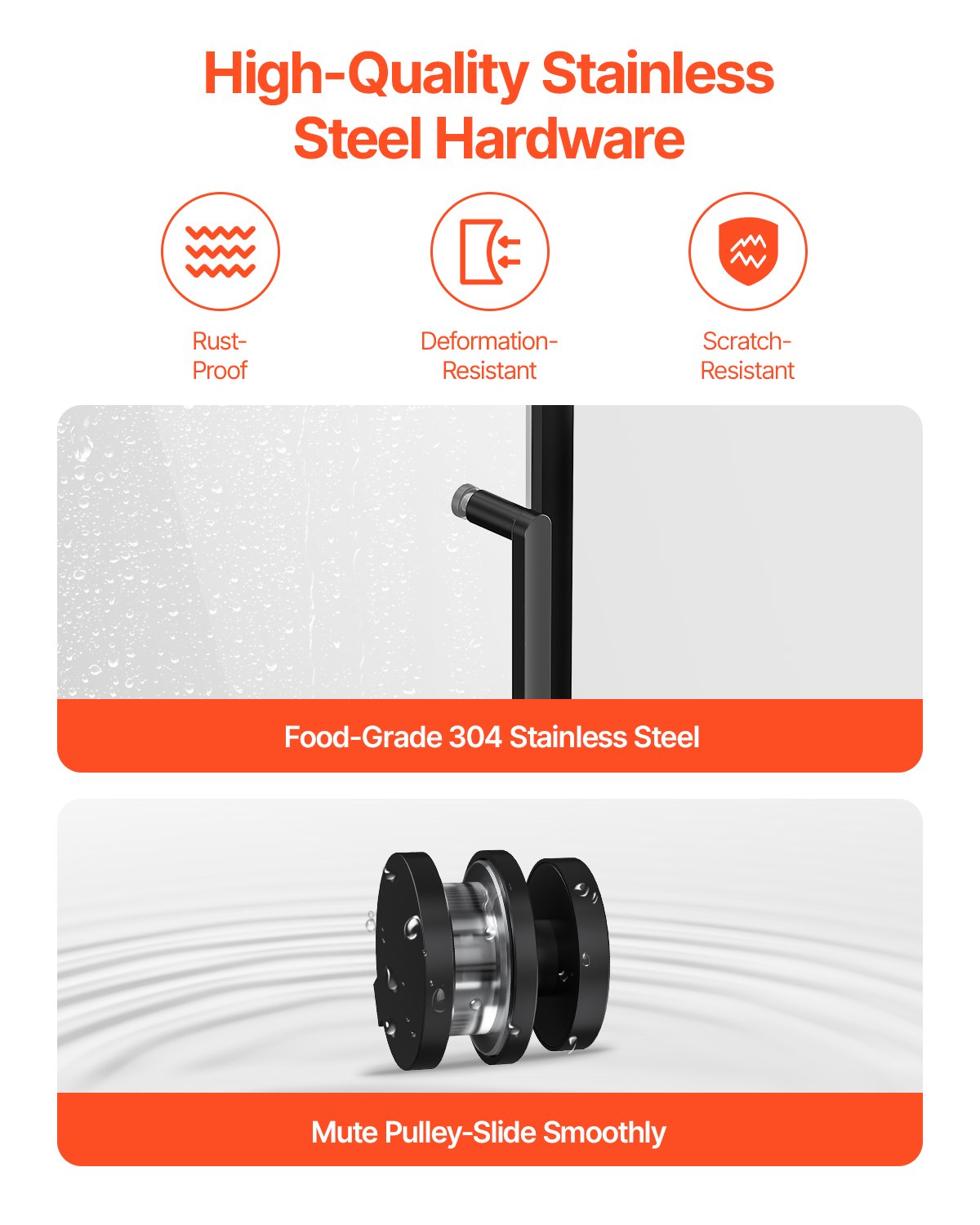 VEVOR Frameless Sliding Bathtub Shower Door (1422-1524 x 1524 mm), Sliding Bathtub Door with 5/16 Inch Clear Tempered Glass and Stainless Steel Handle, Black Finish