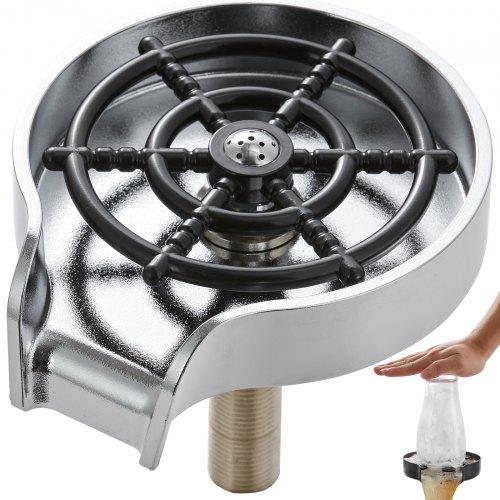 VEVOR Enjuagador de Vidrio Automático Enjuagador de Vidrio para Fregadero de Cocina ABS con 10 Chorros de Agua Rotación de 360° Taza Lavadora de Vidrio Biberón Enjuague Rápido y Efectivo para Bar