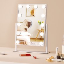 VEVOR Espejo de Maquillaje Cuadrado con Luces Aumento de 5X 364 x 84 x 475 mm