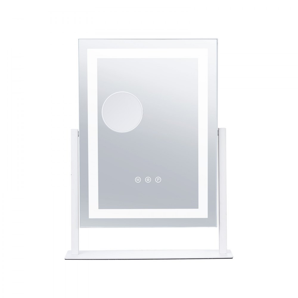 VEVOR Espejo de Maquillaje Iluminado 3 Colores con Aumento 5X 364 x 84 x 475 mm