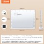VEVOR Espejo de Tocador Hollywood con Luces, Bombillas Regulables y 3 Modos de Iluminación de Color, con Aumento Desmontable de 5X, Puerto USB, Tipo C, Control Táctil Inteligente, 800 x 138 x 622 mm