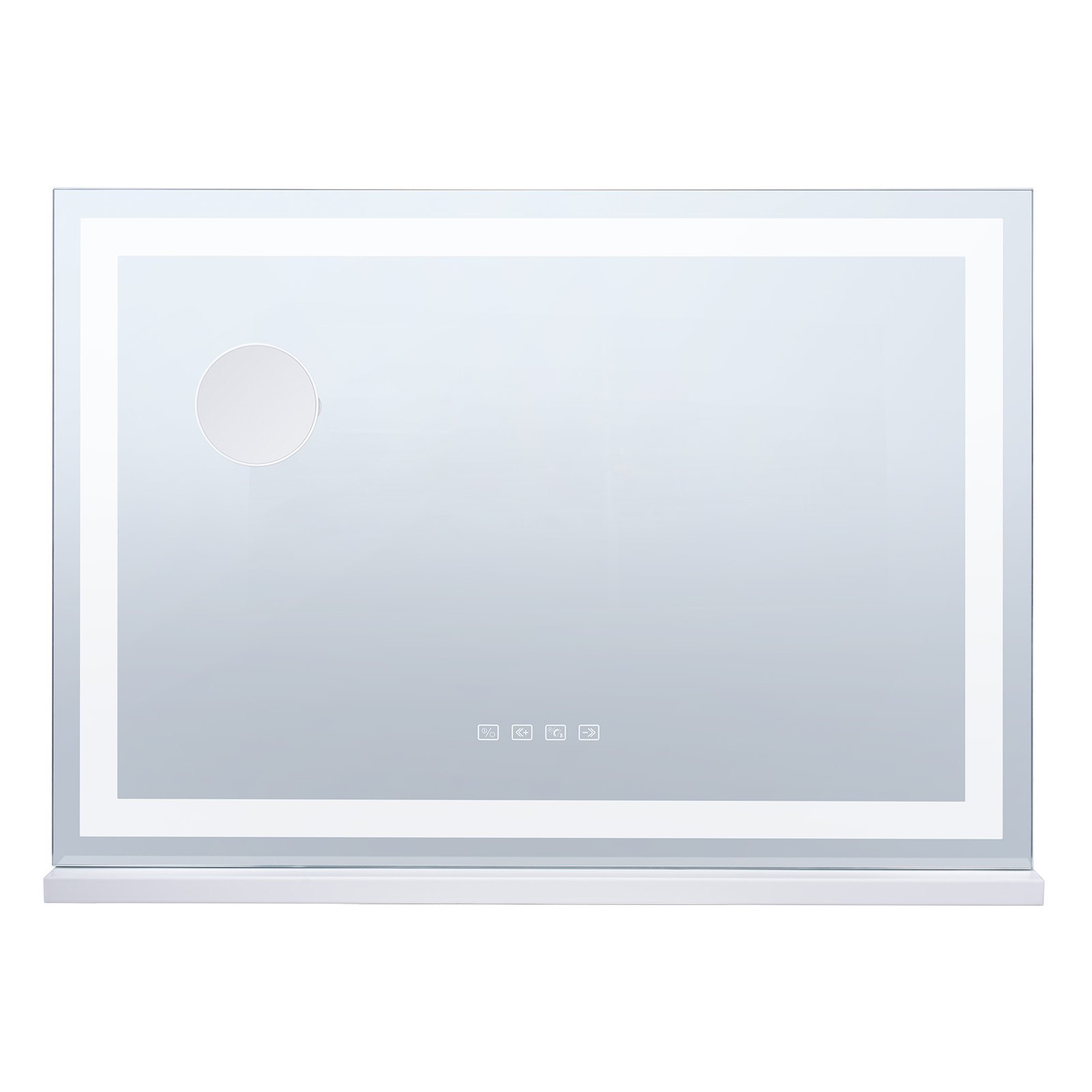 VEVOR Gran Espejo de Maquillaje Iluminado con Tres Modos de Iluminación Color, LED Luces, Aumento de 5X, Bluetooth, USB, Control Táctil Inteligente, Montaje en Pared a Escritorio, 800 x 120 x 572 mm