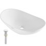 VEVOR Lavabo de Cerámica Moderno de 592 x 361 x 158 mm para Baño Encimera Blanco