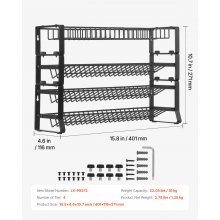 VEVOR Organizador de Especias para Gabinete Montaje en Pared 401 x 116 x 271 mm
