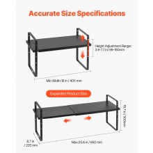 VEVOR Estante Organizador de Gabinete de 2 Niveles Acero 650 x 220 x 500 mm
