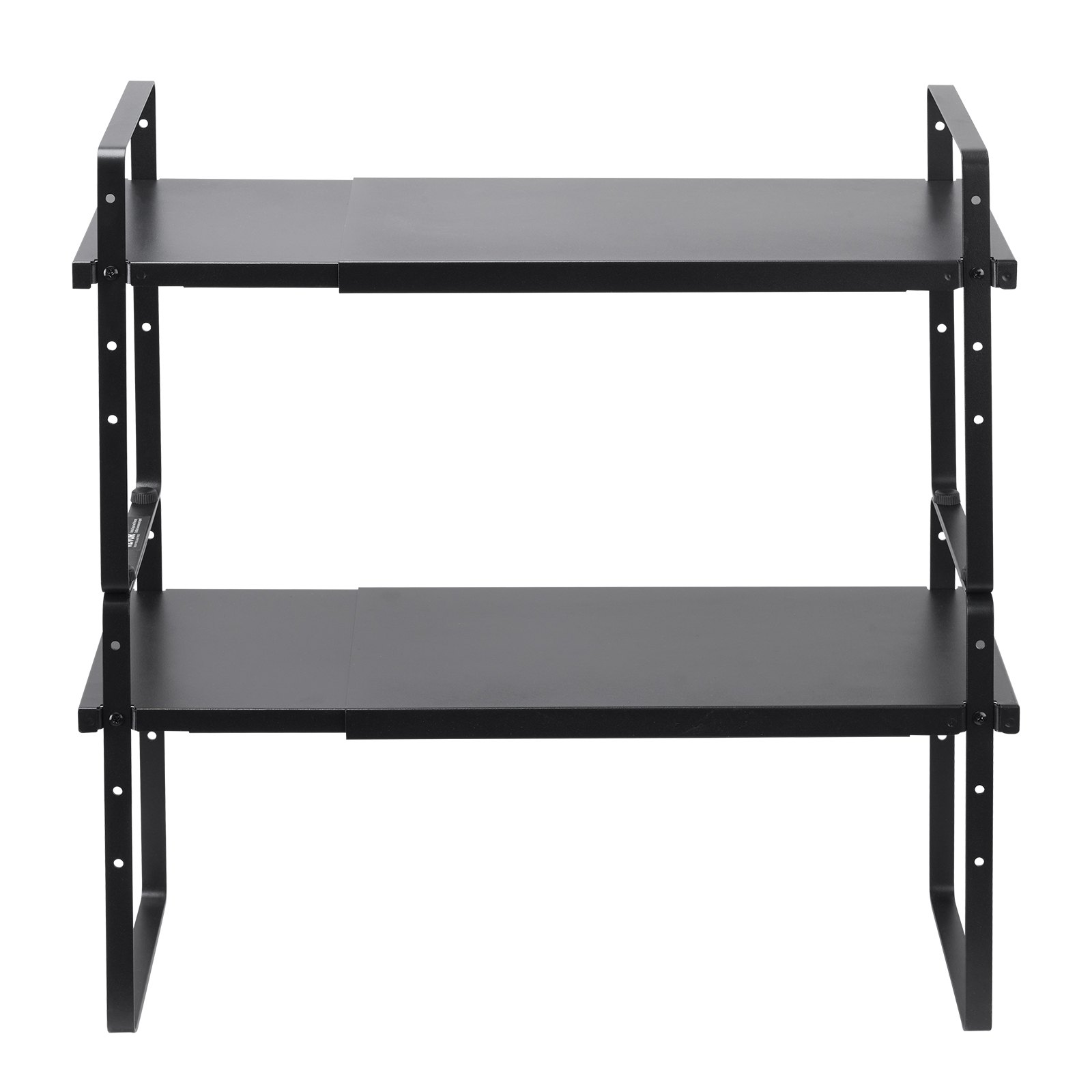 VEVOR Organizador de Estantes Ajustable para Gabinetes de Cocina, 2 Niveles, Apilables y Elevadores de Almacenamiento, para Cocina, Baño, Oficina, Casa, 650 x 220 x 500 mm, 2 Unidades, Negro