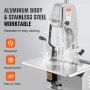 Sierra de cinta eléctrica comercial para carne VEVOR, máquina cortadora de huesos de acero inoxidable de 650 W para encimera, Workbeach de 12,4" x 18,1", grosor máximo de corte de 4,33 pulgadas, cortadora de carne congelada para costillas de cerdo y res