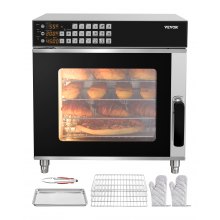 VEVOR Horno de Convección de Encimera 58 L 600 x 745 x 606 mm 2800 W 220 V Negro