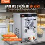 VEVOR Máquina para Hacer Helados Comercial 12 L/h 1295 W Sabor Único Máquina para Hacer Helados Eléctrica con Cilindro de Acero Inoxidable 4,5 L Preenfriamiento Automático Panel LED para Restaurante