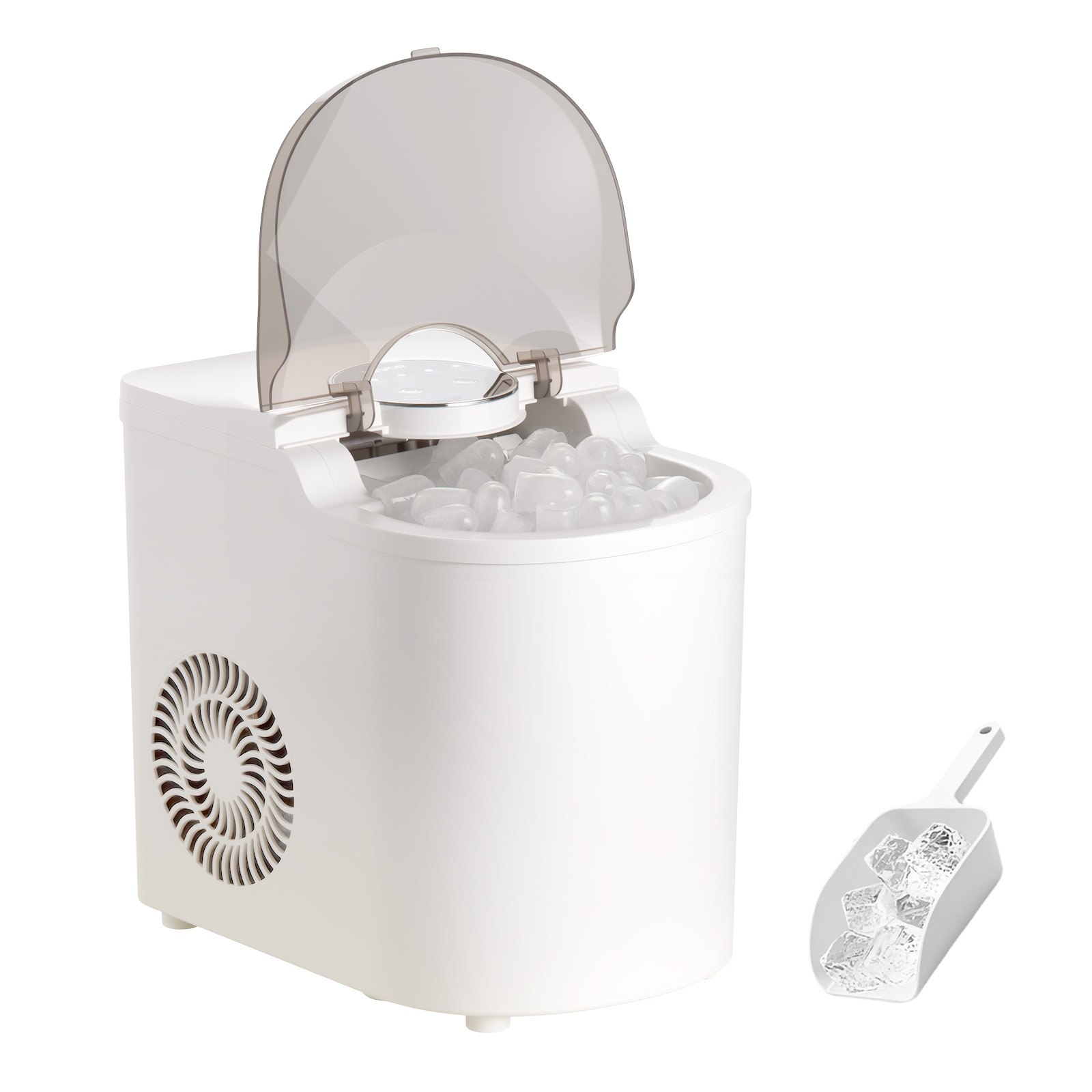 VEVOR Máquina de Hielo de Mesa, 7 Cubitos de Hielo en 6 Minutos, 11,8 kg al Día, Autolimpiable, Helado Esférico, con Pala, ideal para el Hogar, la Cocina, la Oficina, Bares y Fiestas, Blanco