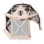 VEVOR Pop up Gazebo Screen Tent, 3.6x3.6 m, 13-Sided Spherical Camping Canopy Tent with Removable Top & Carry Bag, Quick-Set & Bite-Proof, Screen House Sun Shelter for 8-10 Persons, Beige