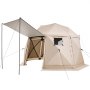 VEVOR Pop up Gazebo Screen Tent, 3.6x3.6 m, 13-Sided Spherical Camping Canopy Tent with Removable Top & Carry Bag, Quick-Set & Bite-Proof, Screen House Sun Shelter for 8-10 Persons, Beige