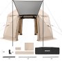 VEVOR Pop up Gazebo Screen Tent, 3.6x3.6 m, 13-Sided Spherical Camping Canopy Tent with Removable Top & Carry Bag, Quick-Set & Bite-Proof, Screen House Sun Shelter for 8-10 Persons, Beige