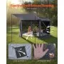 VEVOR Carpa Plegable de 6 Lados 3,6 x 3,6 m, Pérgola de Jardín con Techo Desmontable y Bolsa de Transporte, Carpa de Exterior para 8 a 10 Personas, para Fiesta, Camping, Playa, Patio, Jardín, Gris