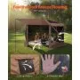 VEVOR Carpa Plegable de 6 Lados 3,6 x 3,6 m, Pérgola de Jardín con Techo Desmontable y Bolsa de Transporte, Carpa de Exterior para 8 a 10 Personas, para Fiesta, Camping, Playa, Patio, Jardín, Marrón