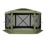 VEVOR Pop up Gazebo Screen Tent, 3x3 m Large 6-Sided Camping Canopy Tent with Removable Top & Carry Bag, Quick-Set & Bite-Proof, Screen House Sun Shelter for 6-8 Persons Backyard Patio, Green