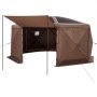 VEVOR Carpa Plegable de 8 Lados 4,57 x 4,57 m, Pérgola de Jardín con Techo Desmontable y Bolsa de Transporte, Carpa de Exterior para 12 a 15 Personas, para Fiesta, Camping, Playa, Patio, Marrón