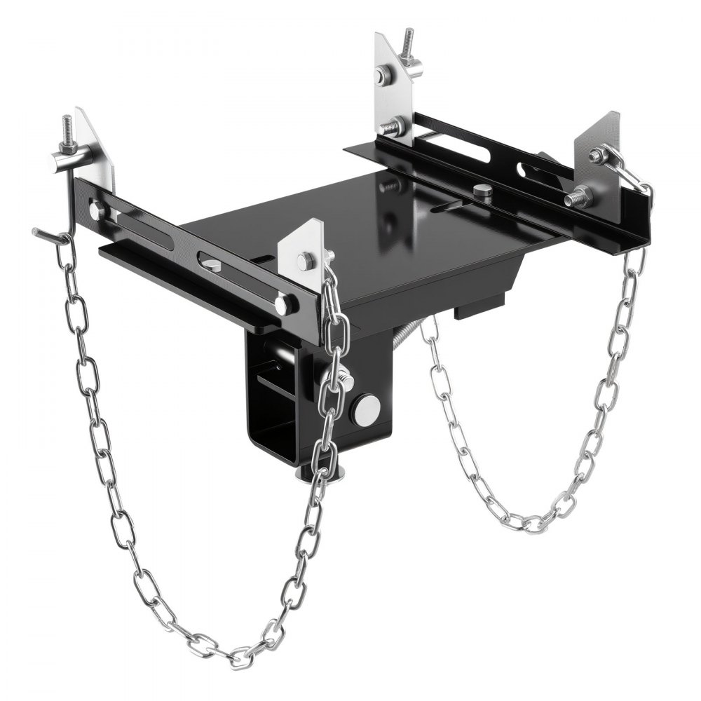 VEVOR Bandeja Adaptadora para Gato de Transmisión, Capacidad de 0,5 T, Acero Resistente, para Gato de Coche, con Eje de Sillín Extraíble de 30 mm, Color Negro, Carga 500 kg, 390 x 330 x 280 mm
