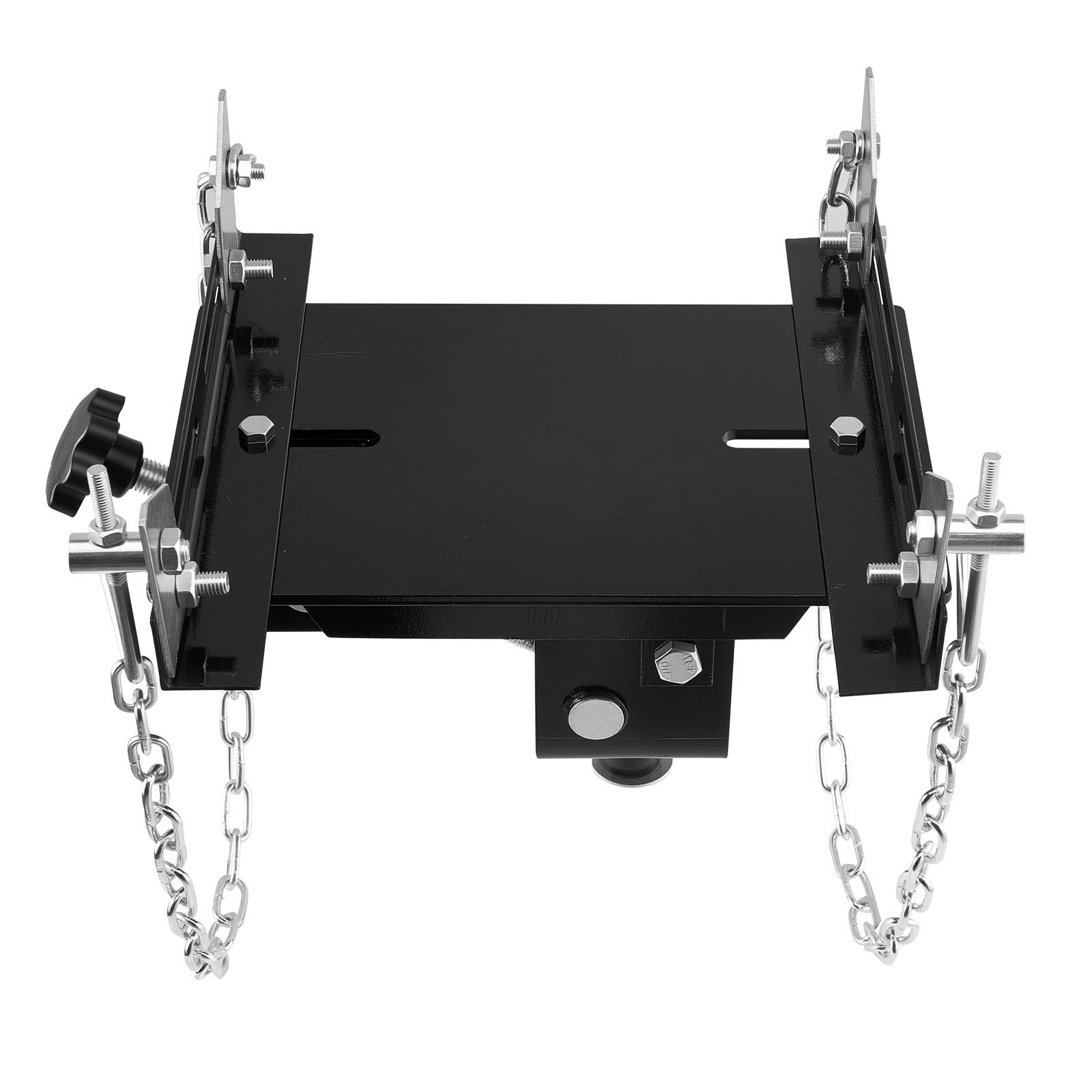 VEVOR Bandeja Adaptadora para Gato de Transmisión, Capacidad de 0,5 T, Acero Resistente, para Gato de Coche, con Eje de Sillín Extraíble de 30 mm, Color Negro, Carga 500 kg, 390 x 330 x 280 mm