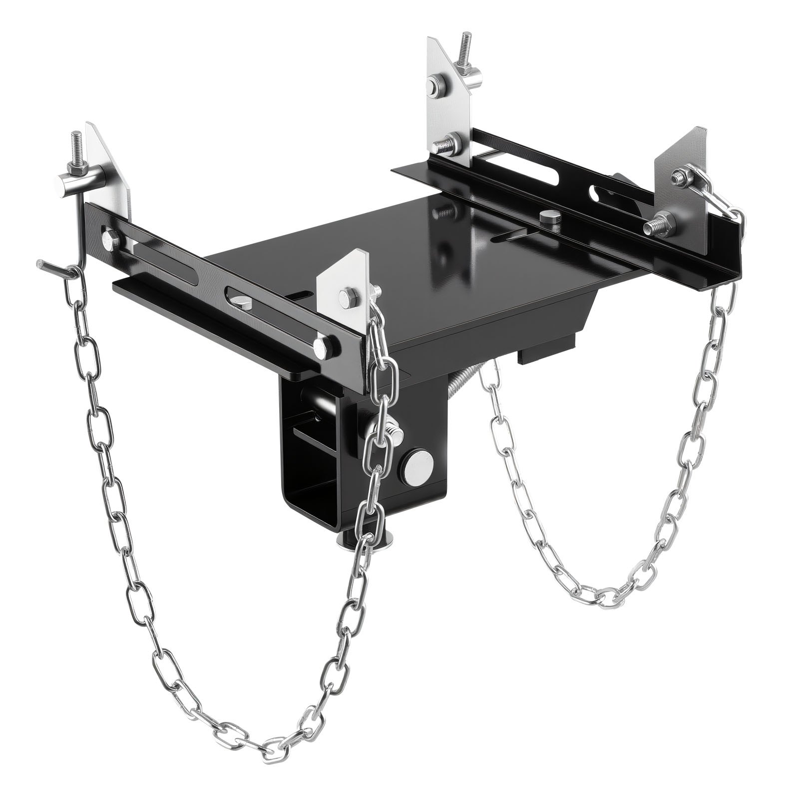 VEVOR Bandeja Adaptadora para Gato de Transmisión, Capacidad de 0,5 T, Acero Resistente, para Gato de Coche, con Eje de Sillín Extraíble de 30 mm, Color Negro, Carga 500 kg, 390 x 330 x 280 mm