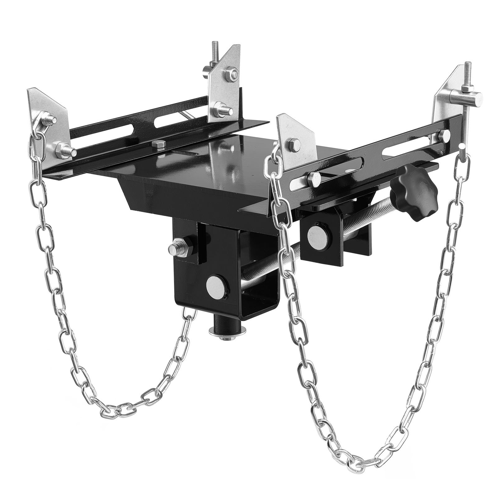 VEVOR Bandeja Adaptadora para Gato de Transmisión, Capacidad de 0,5 T, Acero Resistente, para Gato de Coche, con Eje de Sillín Extraíble de 30 mm, Color Negro, Carga 500 kg, 390 x 330 x 280 mm