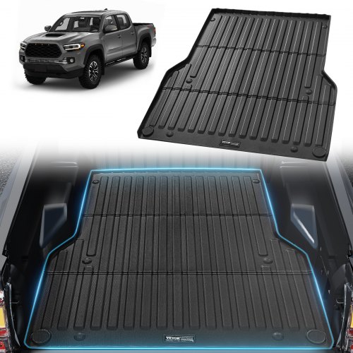 VEVOR Alfombrilla para Caja de Camioneta, Compatible con Toyota Tacoma 2005-2023, TPE, Gruesa y Resistente, Accesorio para Automóvil para Protección Contra Todo Tipo de Clima, 1520 x 1360 x 45 mm