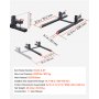 VEVOR Abrazadera de Horquillas de Tractor 907 kg, Horquillas de Palé Longitud Total de 109 cm, con Barra Estabilizadora Ajustable, Alta Resistencia, para Pala Cargadora, Minicargadora, Tractor