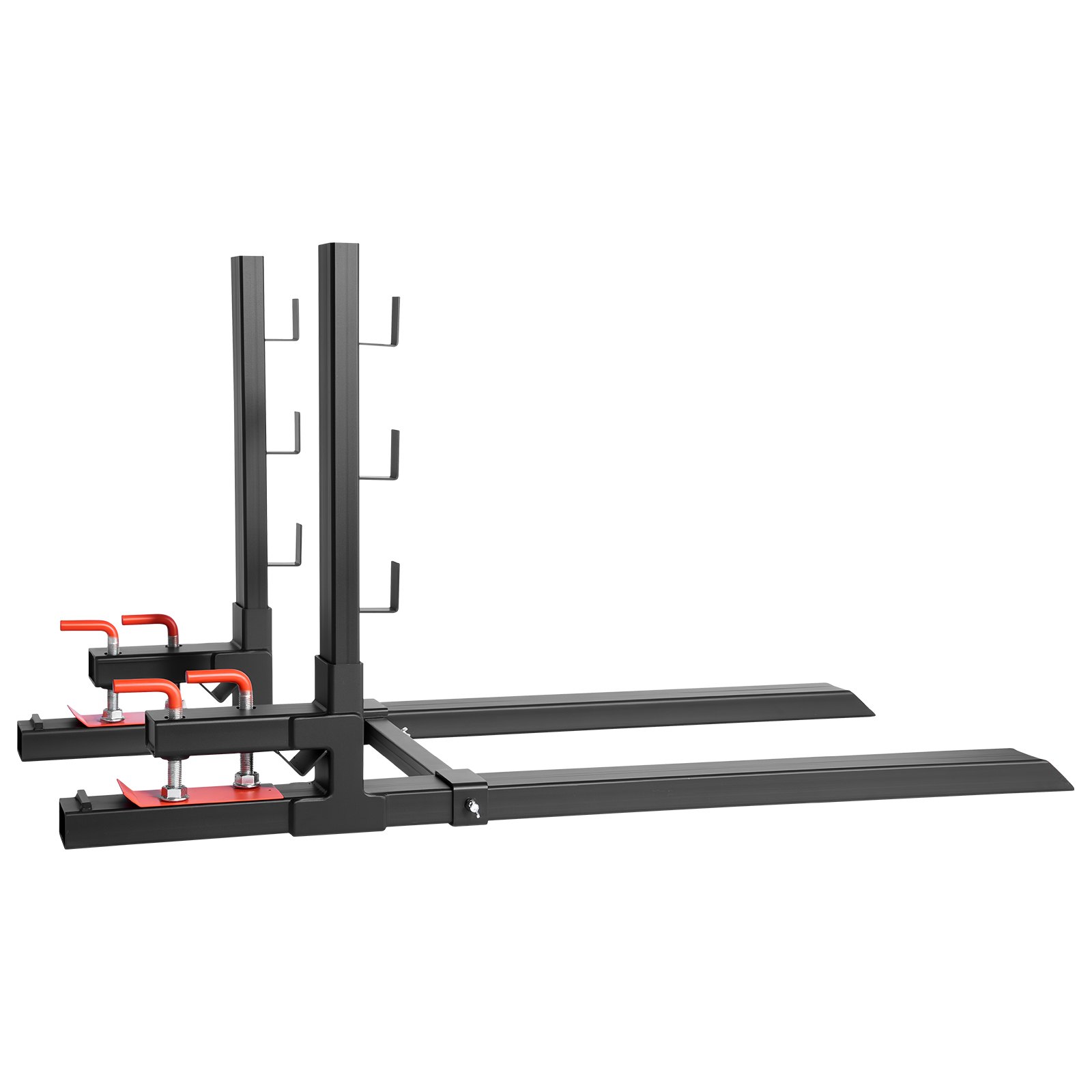 VEVOR Abrazadera de Horquillas de Tractor 1814 kg, Horquillas de Palé Longitud Total de 149 cm, con Barra Antivuelco y Barra Estabilizadora Ajustable, para Pala Cargadora, Minicargadora, Tractor