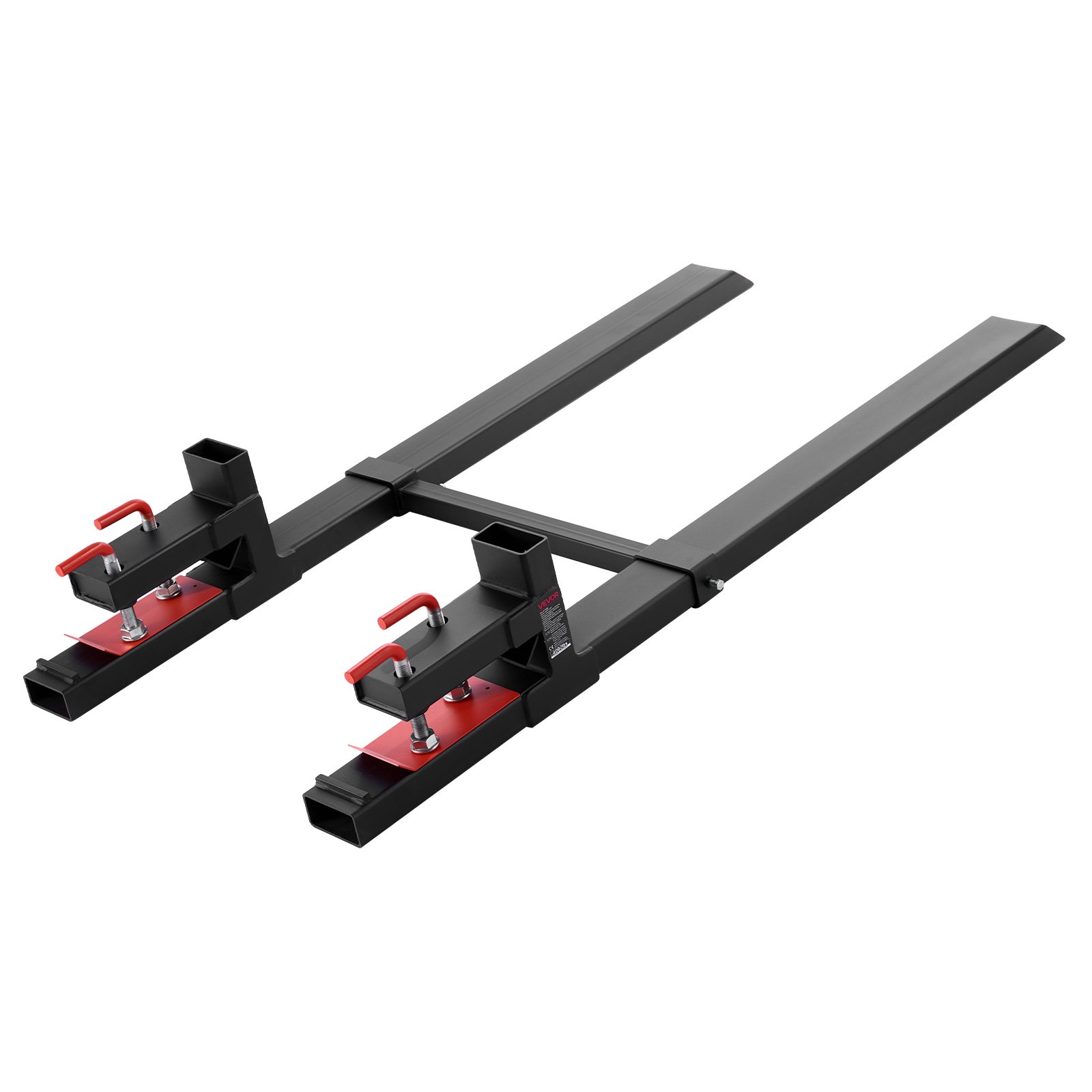 VEVOR Abrazadera de Horquillas de Tractor 1814 kg, Horquillas de Palé Longitud Total de 149 cm, con Barra Estabilizadora Ajustable, Alta Resistencia, para Pala Cargadora, Minicargadora, Tractor