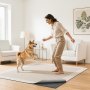 VEVOR Alfombrilla Antideslizante para Alfombras 152,4 x 213,36 cm, Base Antideslizante con Doble Superficie de Fieltro y Agarre de Goma, Protege Suelos y Mantiene Alfombras en Su Lugar, Gris Claro