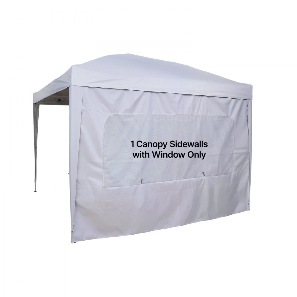 VEVOR Pared Lateral para Carpa de 3 x 3 m, Impermeable y con Protección Solar, Panel para Carpa para Eventos al Aire Libre, Puestos de Venta, Fiestas, Playa, Solo 1 Pared Lateral de Ventana, Blanco