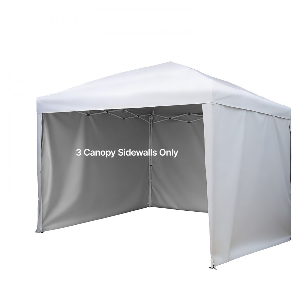VEVOR Paredes Laterales para Carpa de 3 x 3 m, Impermeables y con Protección Solar, Paneles para Carpas para Eventos al Aire Libre, Solo 3 Paredes Laterales, Puestos de Venta, Playa, Fiestas, Blanco