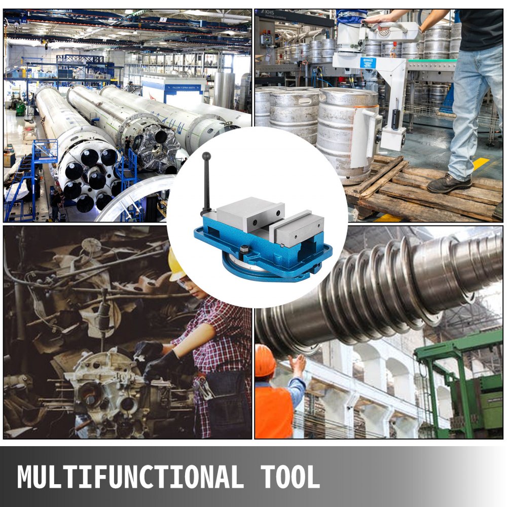 VEVOR Vástago de Bloqueo de la Fresadora de 7,62 cm Giratorio Endurecido con Base, Mesa de Prensa Abrazadera de Banco con Asa Ajustable, Prensa de Máquina de Precisión para el Acabado de Fresador