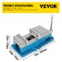VEVOR Tornillo de Banco Anchura, 100 mm Visera de Fresado de Precisión Acero Prensa de Máquina de Precisión para el Acabado de Fresadoras, Taladradoras y Piezas de Precisión, con Juego de Accesorios
