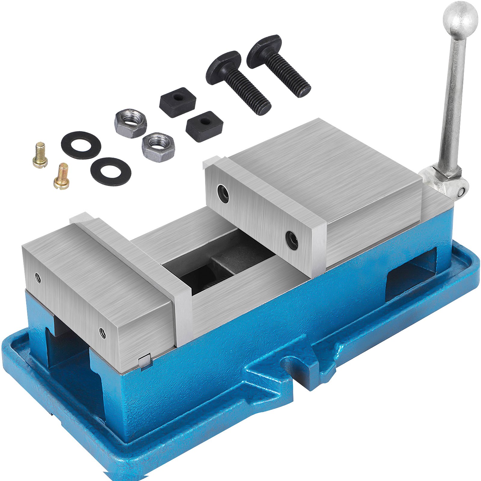 VEVOR Tornillo de Banco Anchura, 100 mm Visera de Fresado de Precisión Acero Prensa de Máquina de Precisión para el Acabado de Fresadoras, Taladradoras y Piezas de Precisión, con Juego de Accesorios