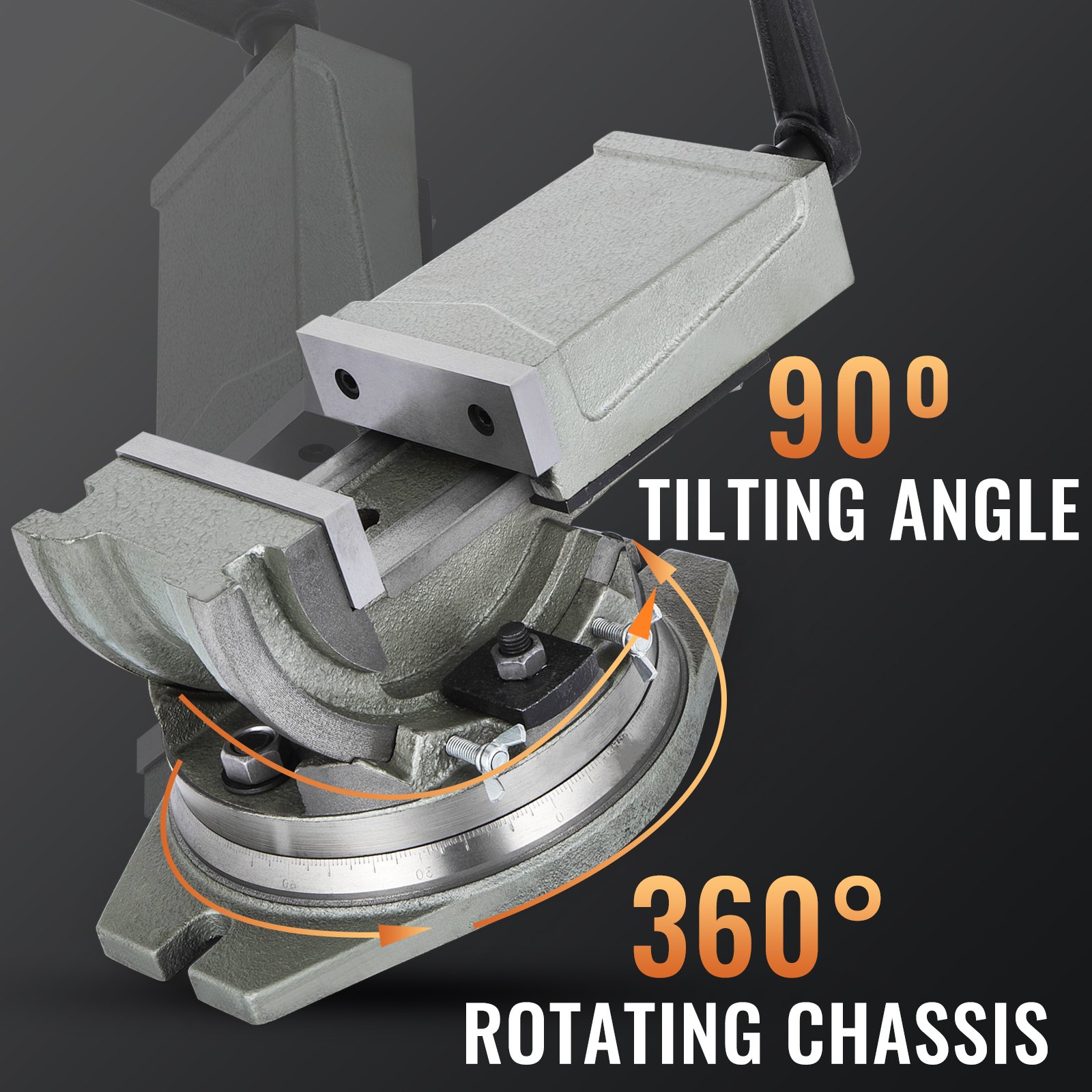 Mordaza De Banco 5 " Precisión De Tornillo 2 Vías Inclinación Vise De ángulo 90°