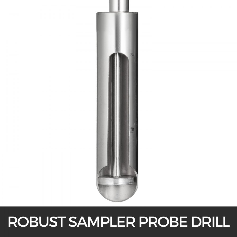 Sonda De Muestreo De Suelo 102cm Acero Inoxidable 304 Con Mango Y Pedal Lateral