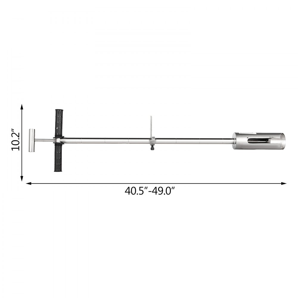 Sonda De Muestreo De Suelo 102cm Acero Inoxidable 304 Con Mango Y Pedal Lateral