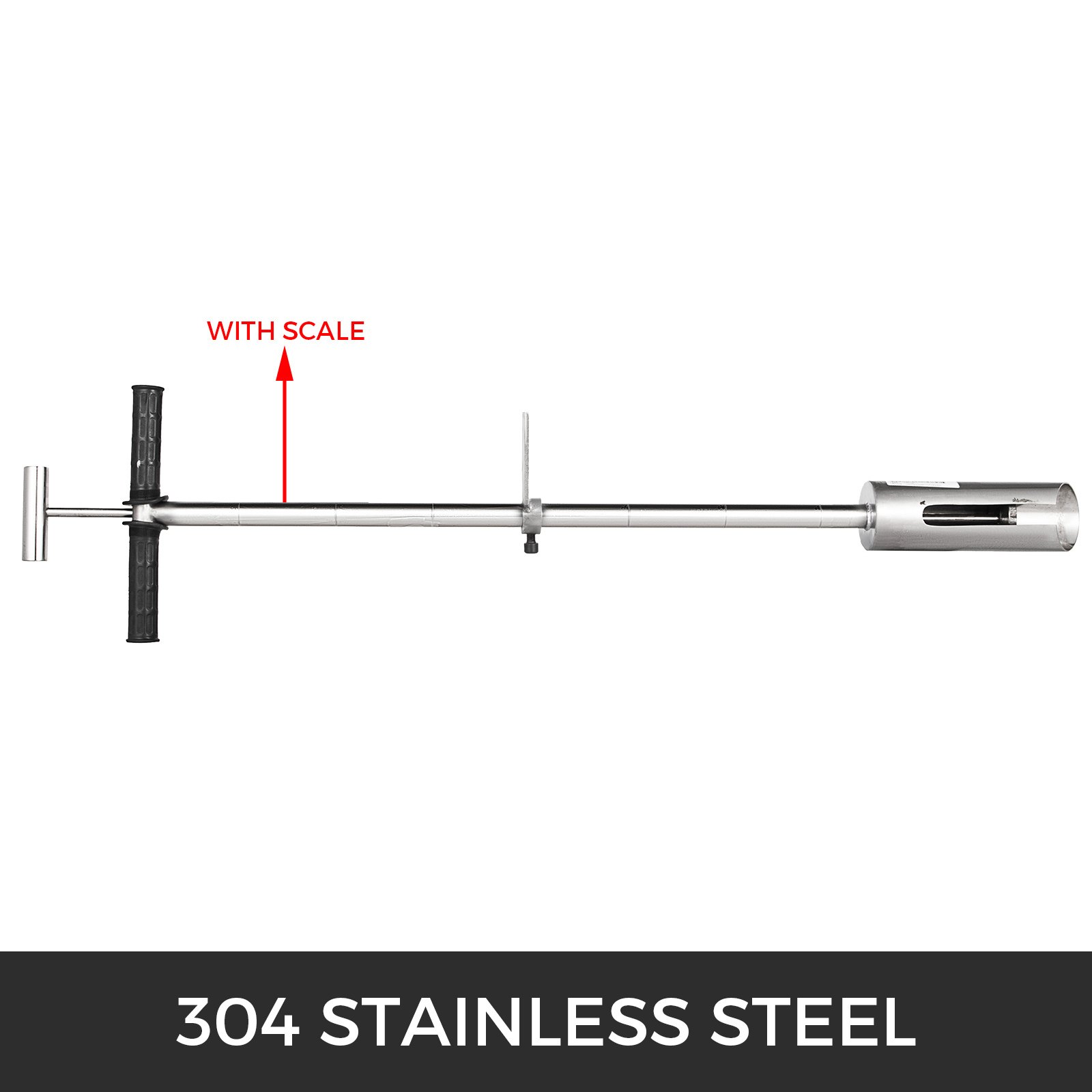 Sonda De Muestreo De Suelo 102cm Acero Inoxidable 304 Con Mango Y Pedal Lateral