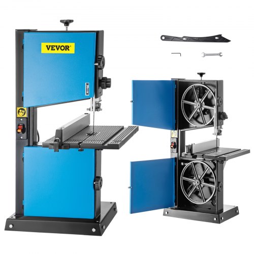 VEVOR Sierra de Cinta con Mesa 2,5A 0 ° ~ 45 ° Madera Sierra Cinta Eléctrica 150mm 229mm 1511mm Sierra de Cinta para Madera Aluminio Fundido para Madera