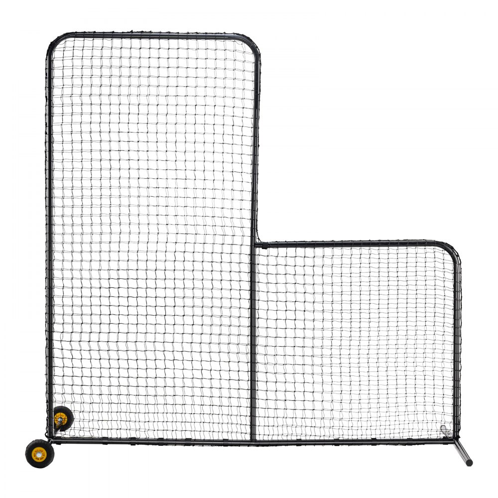 VEVOR Pantalla de Béisbol para Jaula de Bateo, Pantalla de Seguridad de Sóftbol 2130 x 2130 mm, Protector Corporal, Pantalla de Bateo Portátil con Bolsa de Transporte, Ruedas, Estacas de Tierra, Red