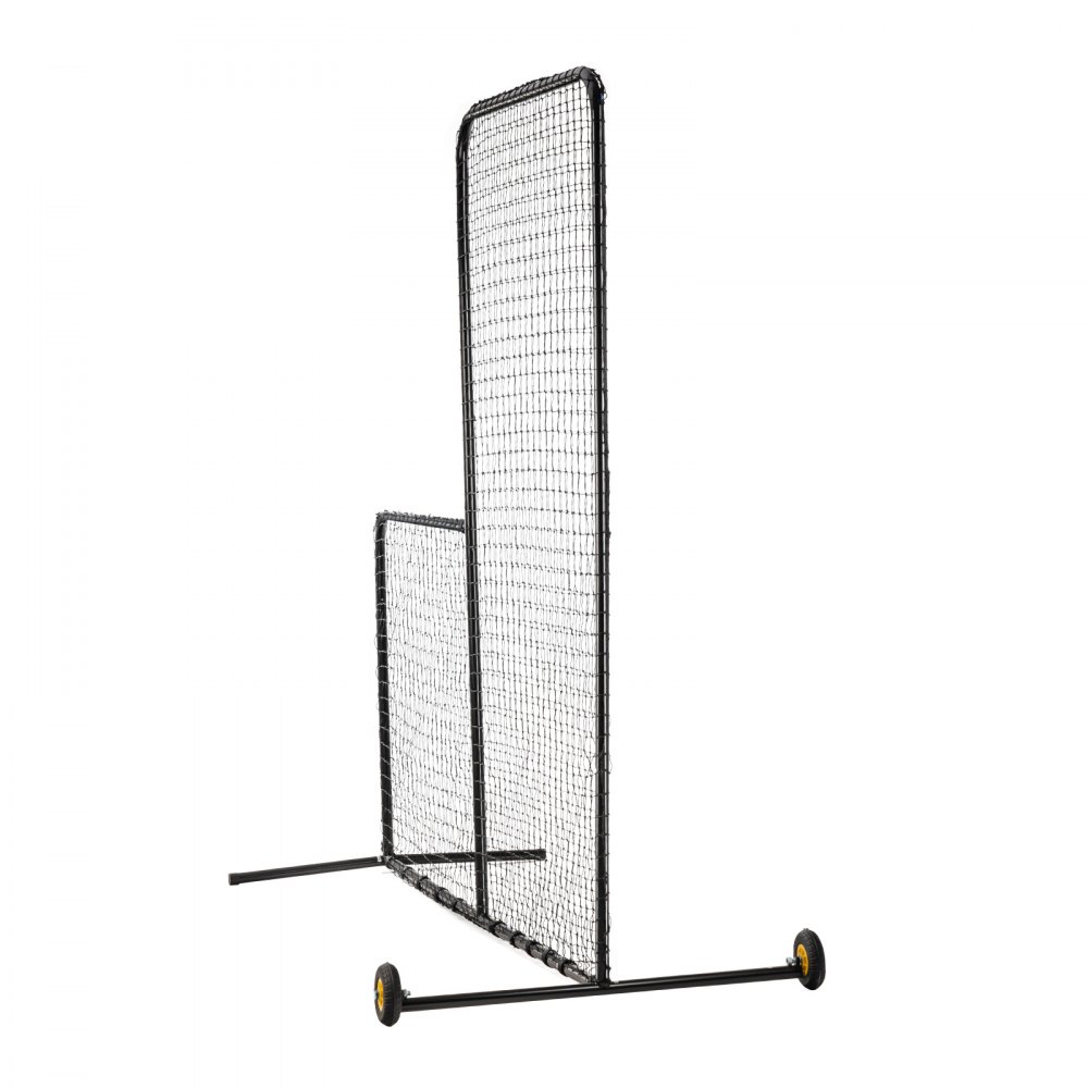 VEVOR Pantalla de Béisbol para Jaula de Bateo, Pantalla de Seguridad de Sóftbol 2130 x 2130 mm, Protector Corporal, Pantalla de Bateo Portátil con Bolsa de Transporte, Ruedas, Estacas de Tierra, Red