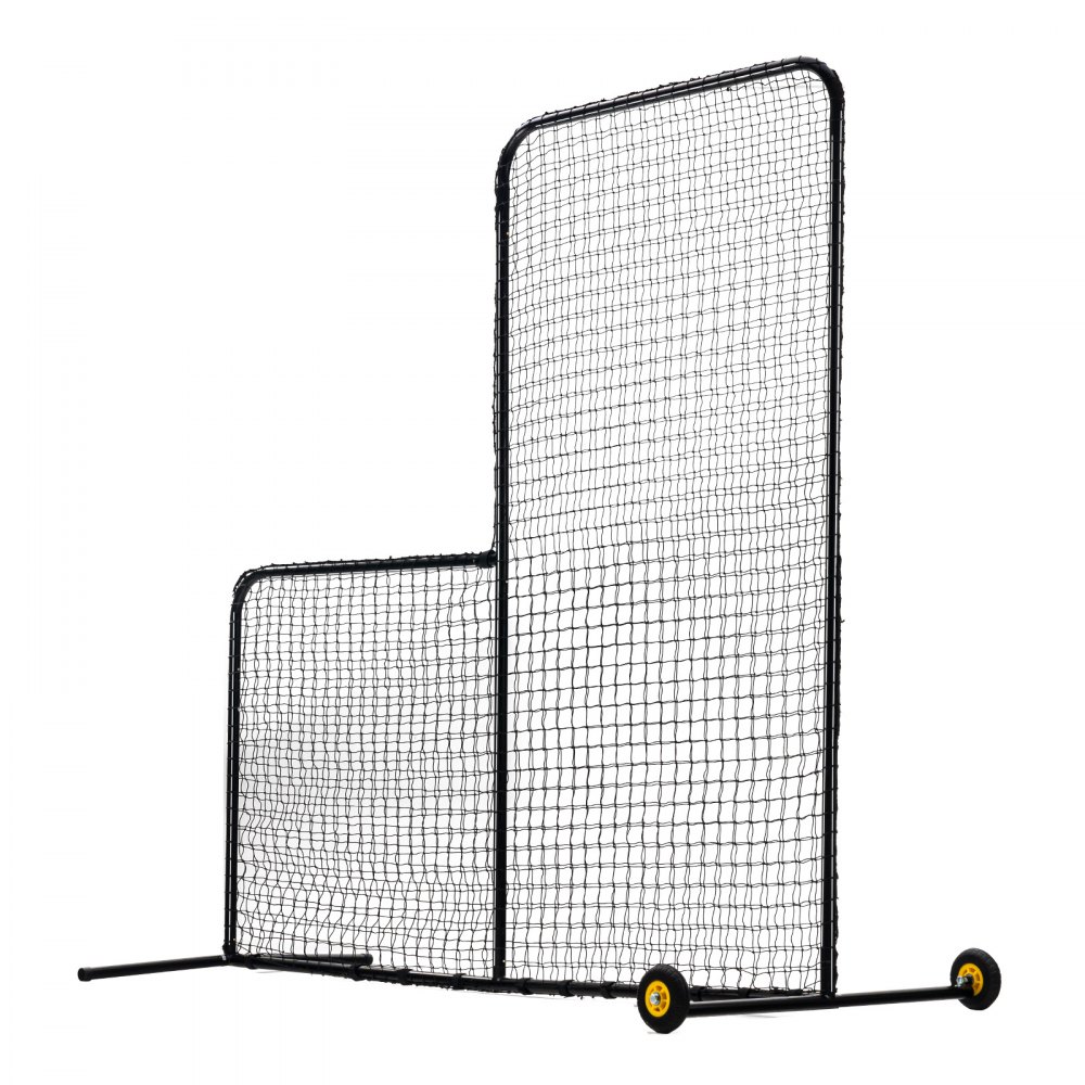 VEVOR Pantalla de Béisbol para Jaula de Bateo, Pantalla de Seguridad de Sóftbol 2130 x 2130 mm, Protector Corporal, Pantalla de Bateo Portátil con Bolsa de Transporte, Ruedas, Estacas de Tierra, Red