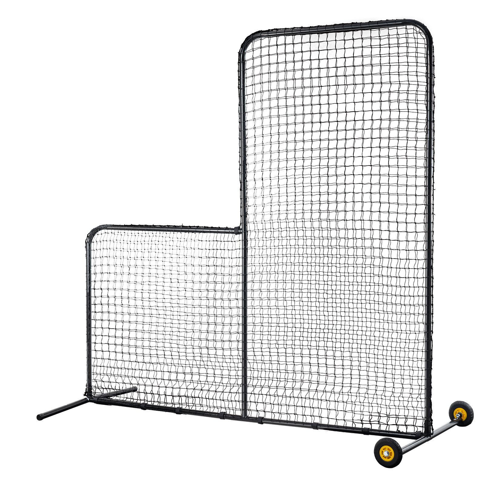 VEVOR Pantalla de Béisbol para Jaula de Bateo, Pantalla de Seguridad de Sóftbol 2130 x 2130 mm, Protector Corporal, Pantalla de Bateo Portátil con Bolsa de Transporte, Ruedas, Estacas de Tierra, Red