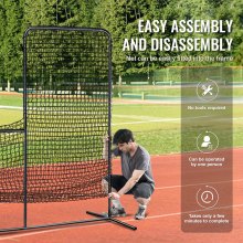 VEVOR Pantalla de Béisbol para Jaula de Bateo, Pantalla de seguridad de Sóftbol de 2130 x 960 x 2130 mm, Protector Corporal, Pantalla de Bateo Portátil con Bolsa de Transporte y Estacas de Tierra