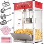 VEVOR Máquina para Hacer Palomitas de Maíz, 1615 W, 16 oz, Gran Capacidad, para Encimera, con Vidrio Templado, Incluye 3 Palas de Acero Inoxidable, Estilo Cine, Color Rojo, 566 x 392 x 862 mm