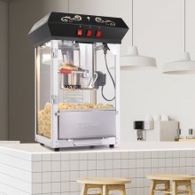 VEVOR Máquina para Hacer Palomitas Maíz Encimera 850 W Negro 390 x 345 x 610 mm