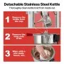 VEVOR Máquina para Hacer Palomitas de Maíz de Encimera, 850 W, 8 oz, 48 Tazas por Lote, con Vidrio Templado, Incluye 4 Cucharas, Estilo Cine, Color Rojo, Alto Rendimiento, 390 x 345 x 610 mm